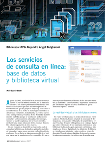 Los servicios de consulta en línea: base de datos y biblioteca virtual