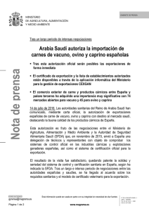 16.07.14 Autorización Arabia Saudí exportaciones españolas de