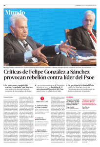Críticas de Felipe González a Sánchez provocan