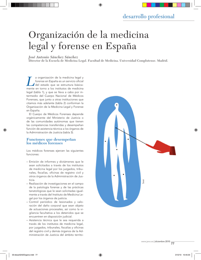 Organización De La Medicina Legal Y Forense En España