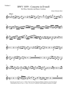 Concerto in D minor for Oboe - JS Bach Violino I