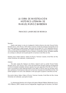 la obra de investigación histórico-literaria de manuel muñoz barberán