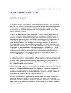 la ecologia politica del plomo