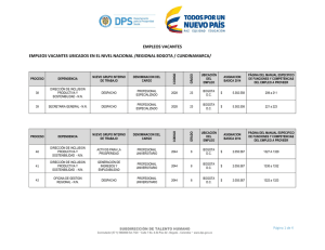 Empleos vacantes ubicados en el Nivel Nacional dic2014