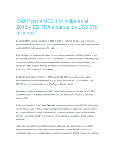 ENAP gana US$ 134 millones el 2013 y EBITDA alcanza los US