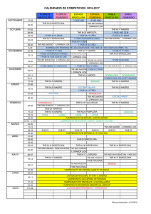 CALENDARIO DE COMPETICION 2016-2017