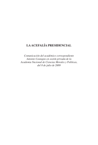 la acefalía presidencial - Academia Nacional de Ciencias Morales y