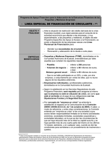 linea especial de financiación de circulante linea especial