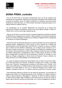 Biografía Sonia Prina - Centro Nacional de Difusión Musical