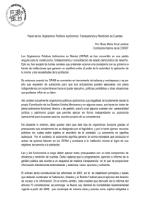 Papel de los Organismos Públicos Autónomos