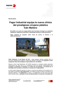 Fagor Industrial equipa la nueva clínica del prestigioso cirujano