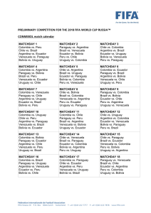 PRELIMINARY COMPETITION FOR THE 2018 FIFA