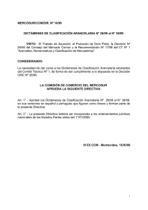 MERCOSUR/CCM/DIR. Nº 16/99 DICTÁMENES DE