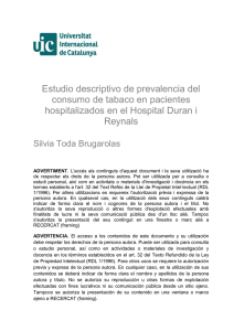 Estudio descriptivo de prevalencia del consumo de