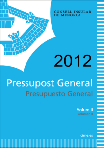 Pressupost 2012 vol. II - Consell Insular de Menorca