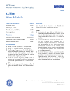 Sulfito - Método de Titulación (AP164)