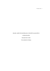 DOLOR: ASPECTOS GENERALES, CONCEPTUALIZACIÓN E