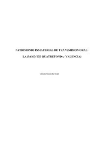 PATRIMONIO INMATERIAL DE TRANSMISION ORAL: LA DANSÁ