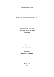 Universidad Santo Tomás Facultad de Comunicación Social para la