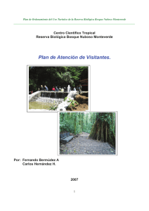 Plan de Atención de Visitantes. - Monteverde Cloud Forest Reserve