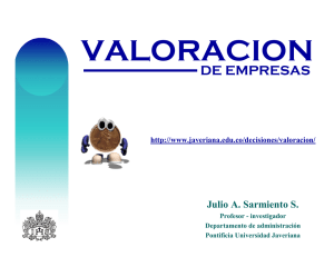 Valoración de empresas - Pontificia Universidad Javeriana