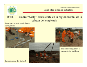 RWC – Taladro “Kelly” causó corte en la región frontal de la cabeza