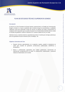 Plan de Estudio Técnico en Sonido