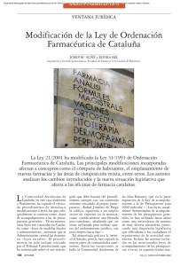 Modificación de la Ley de Ordenación Farmacéutica de Cataluña