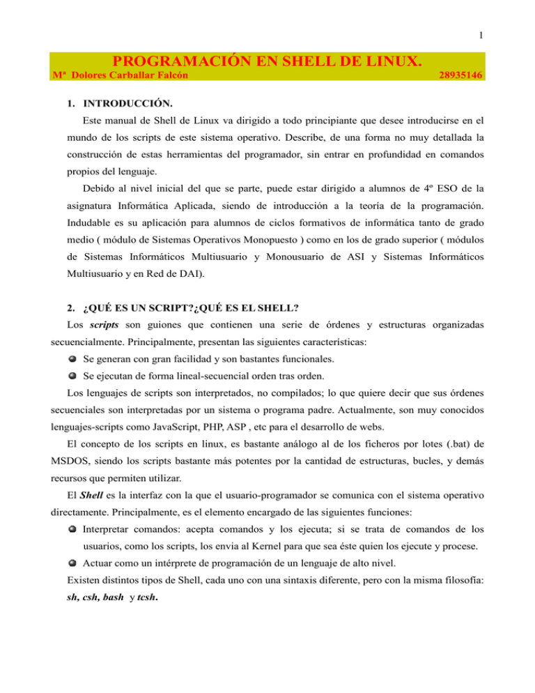 Programación en shell de linux