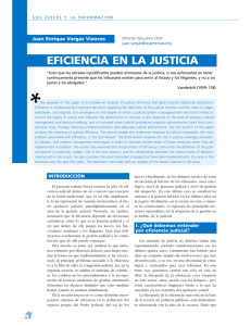 EFICIENCIA EN LA JUSTICIA - Revista Sistemas Judiciales