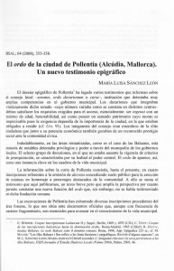 El ordo de la ciudad de Pollentia (Alcudia, Mallorca).