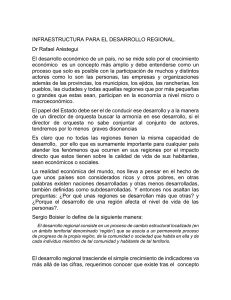 INFRAESTRUCTURA PARA EL DESARROLLO REGIONAL. Dr