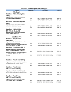 Memoria para equipos Mac de Apple