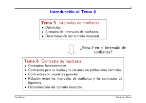 Introducción al Tema 6 Tema 5. Intervalos de confianza ¿Esta θ en