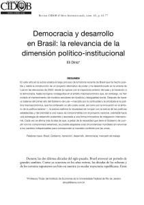 Democracia y desarrollo en Brasil: la relevancia de la