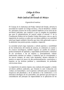 Código de Ética del Poder Judicial del Estado de México Exposición