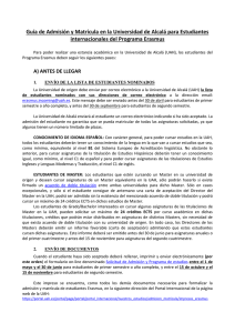 Guía de Admisión y Matrícula en la Universidad de Alcalá
