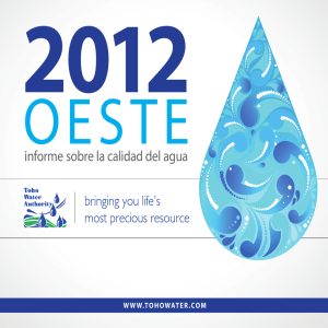 informe sobre la calidad del agua