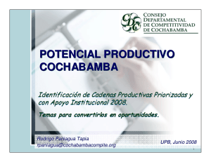 potencial productivo cochabamba potencial productivo