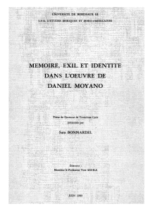 Mémoire, exil et identité dans l`oeuvre de Daniel Moyano