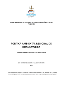politica ambiental regional de huancavelica - Inicio