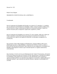 Decreto No. 1322 Rafael Correa Delgado PRESIDENTE