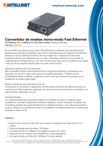 Convertidor de medios mono-modo Fast Ethernet