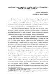 La Sección Femenina en la Transición española. Historia de una