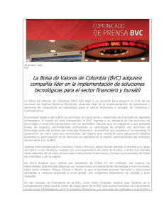 La Bolsa de Valores de Colombia (BVC) adquiere compañía líder