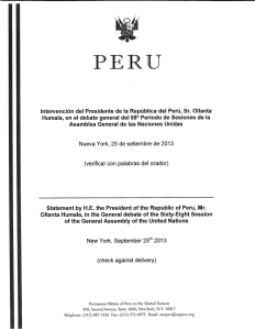 PERU - General Assembly of the United Nations | General Debate