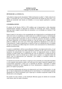 DEPRECIACI&Oacute;N Concepto No. 022 DE 2001