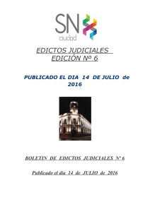 EDICTOS JUDICIALES EDICIÓN Nº 6