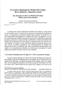 El Archivo Municipal de Medina del Campo. Breve Historia y