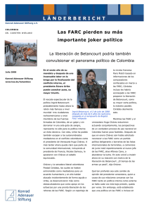 LÄNDERBERICHT Las FARC pierden su más importante joker político
